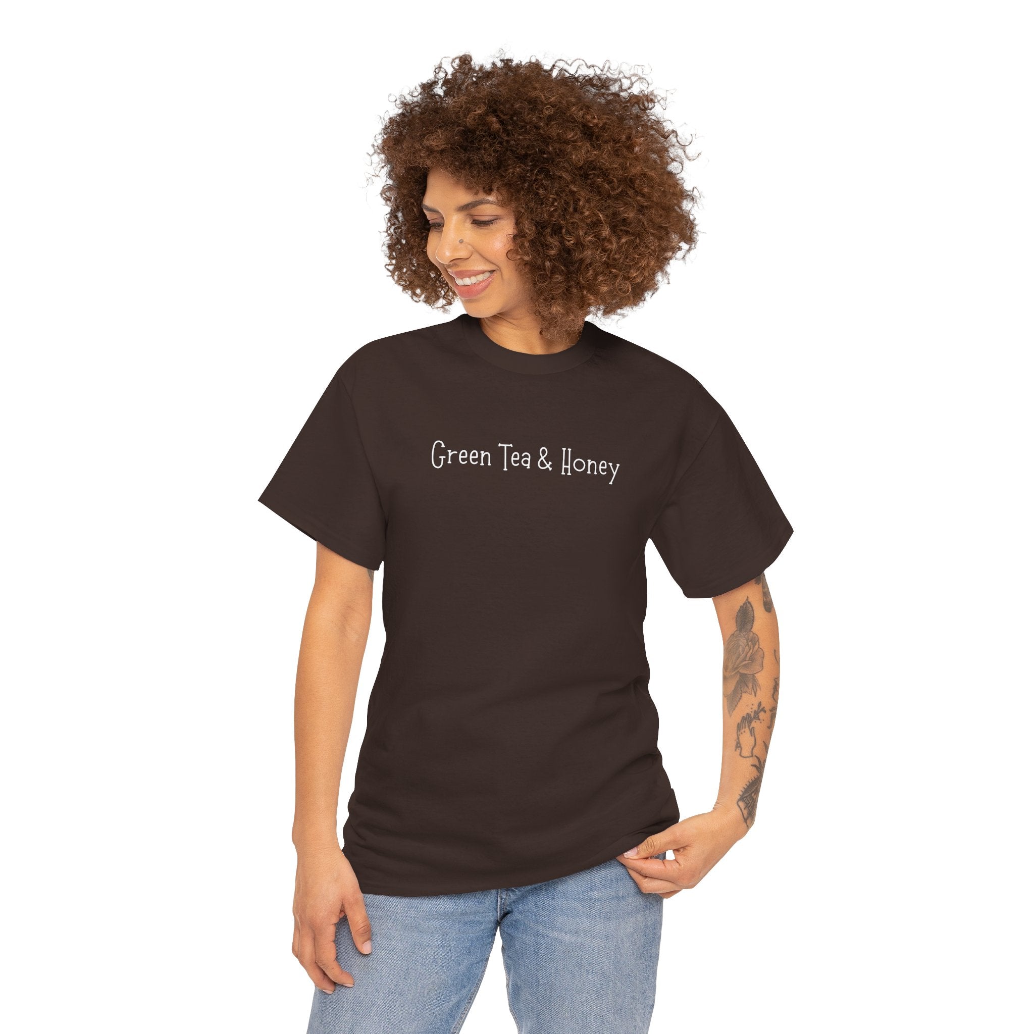 Green Tea & Honey Tee — Minimalist Tea Lover T-Shirt