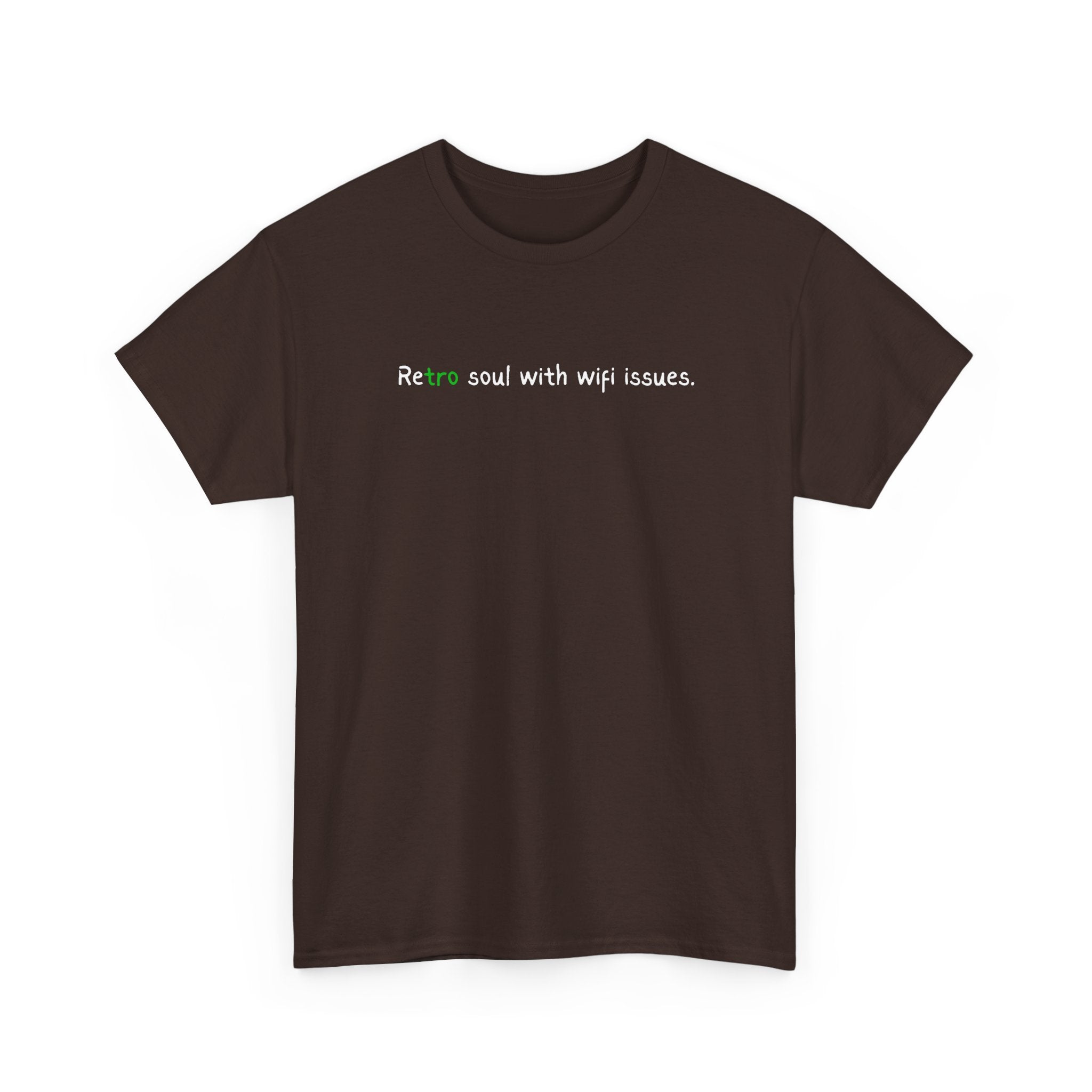 Retro Soul Tee - "Retro soul with wifi issues." Vintage Text Graphic T-Shirt