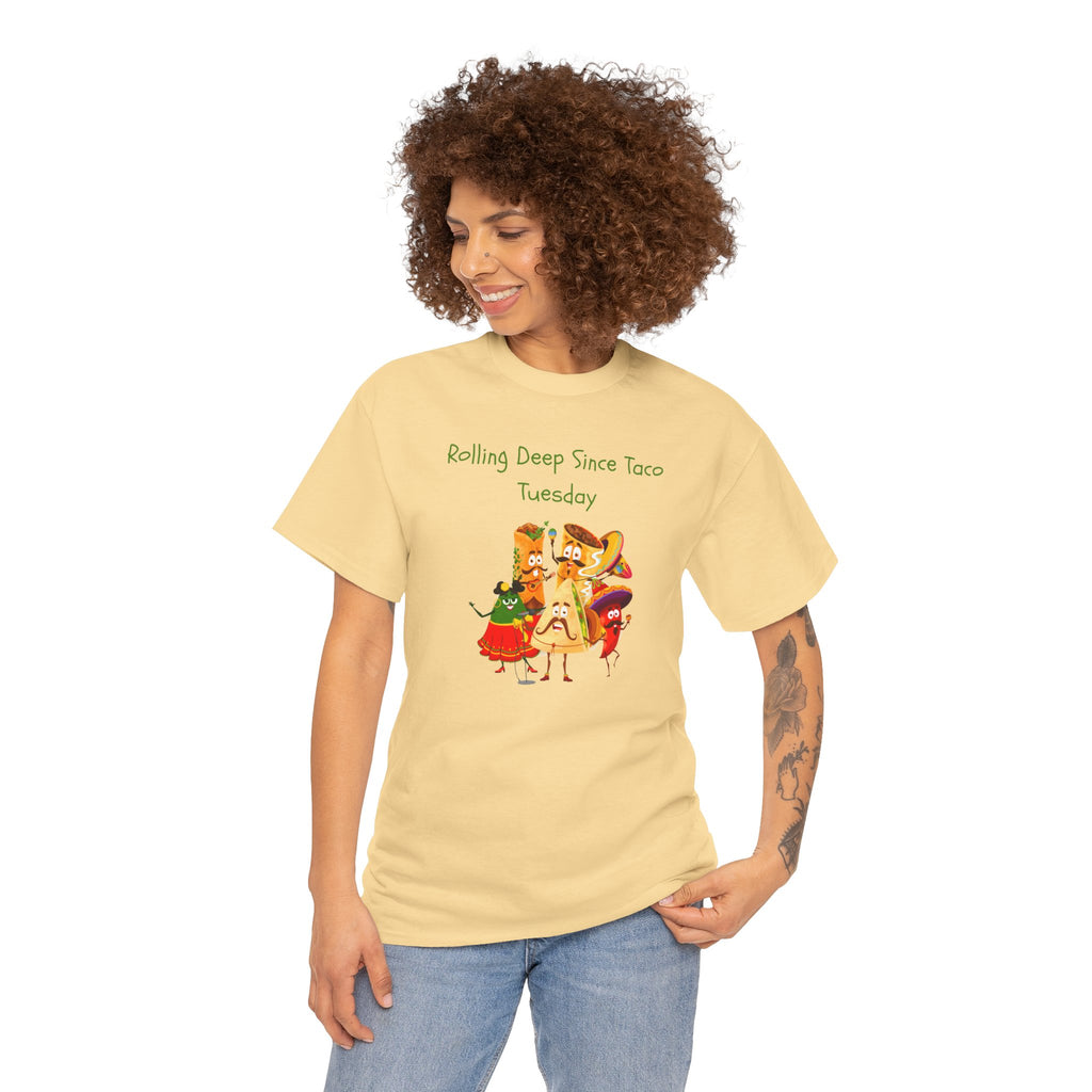 Taco Tuesday Graphic Tee — "Rolling Deep Since Taco Tuesday" Funny Mexican Food Shirt
