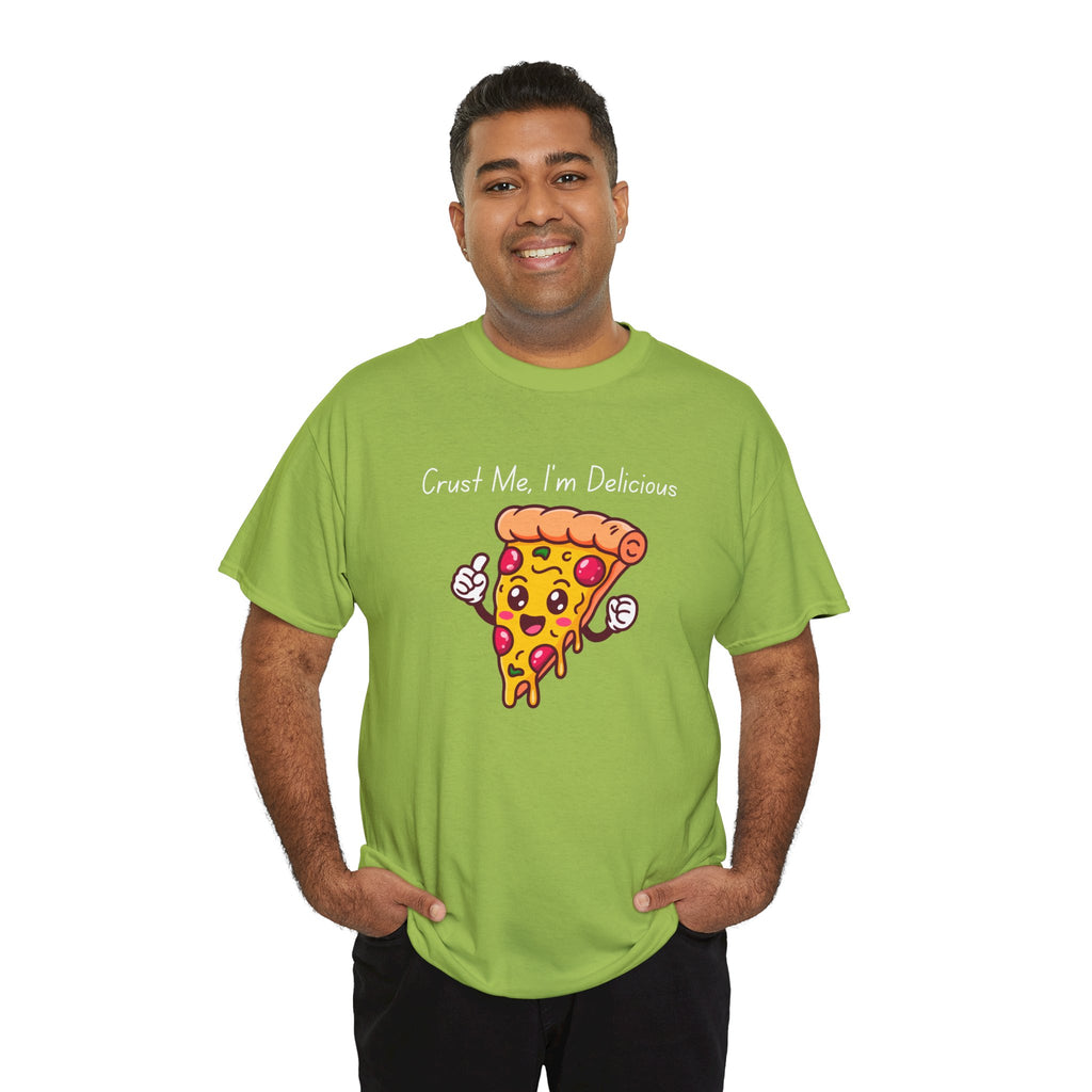 Pizza Slice Tee — "Crust Me, I'm Delicious" Funny Pizza Graphic Shirt