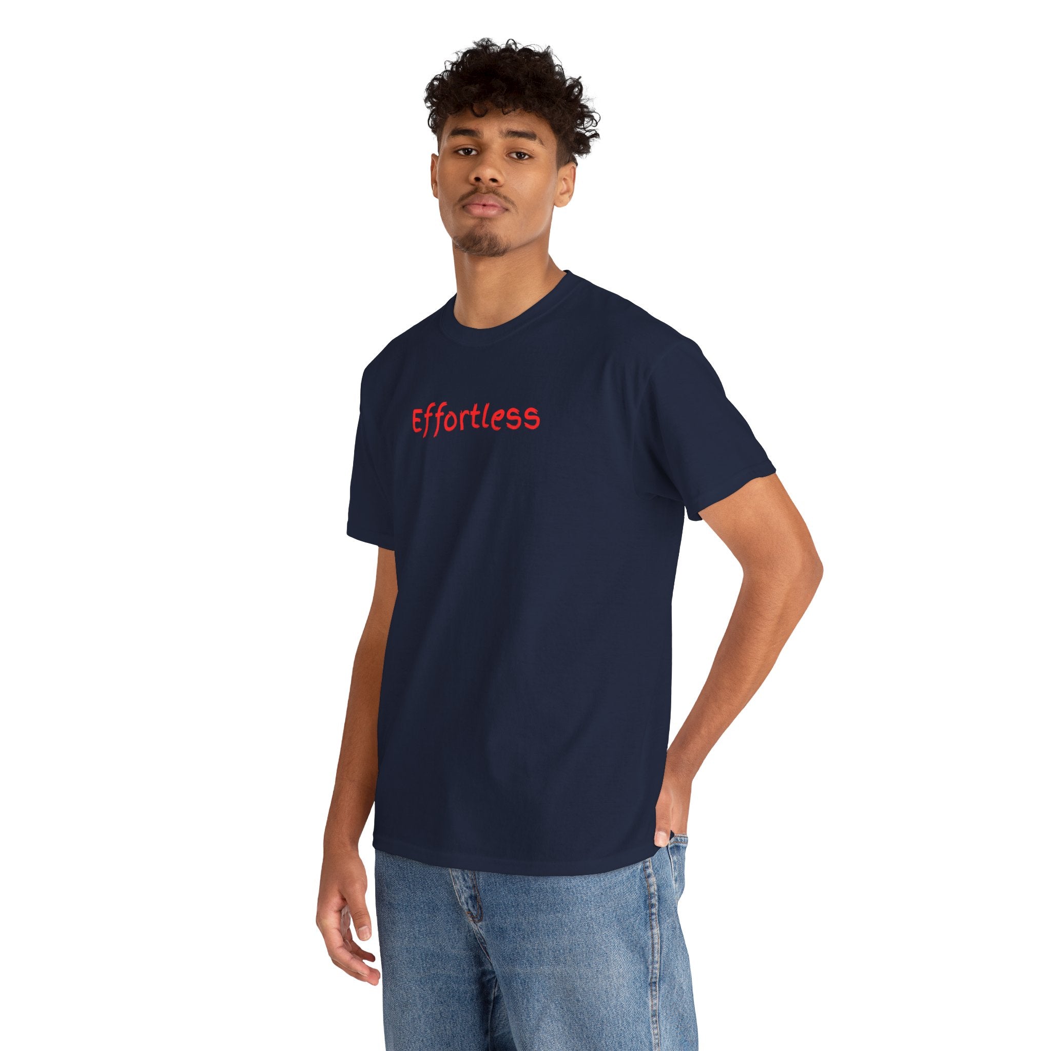Effortless Tee — Minimal Red Script Graphic T-Shirt