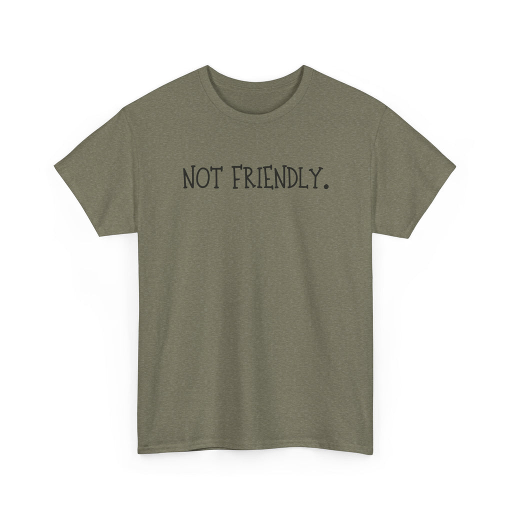 T-Shirt — "Not Friendly." Minimalist Statement Tee