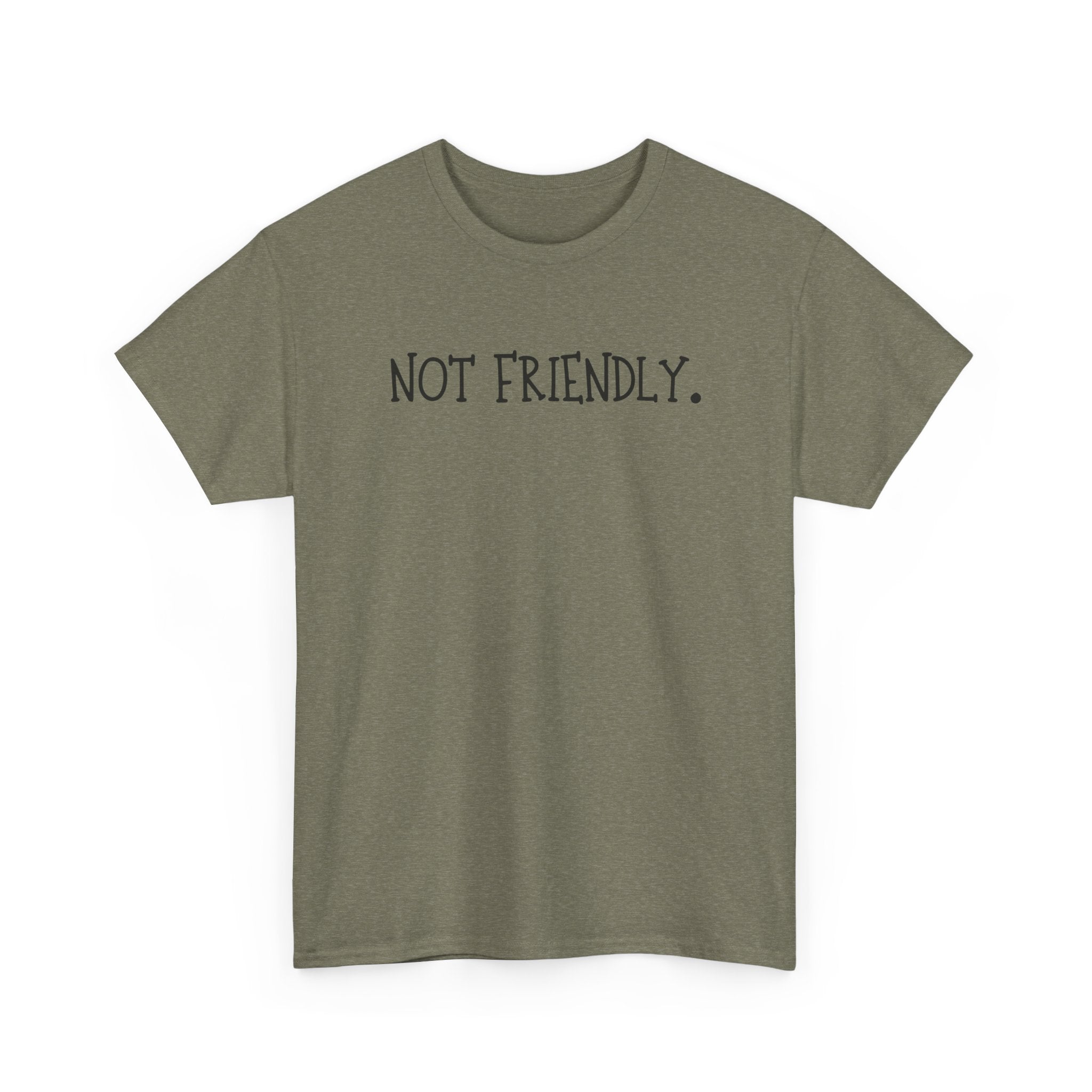 T-Shirt — "Not Friendly." Minimalist Statement Tee
