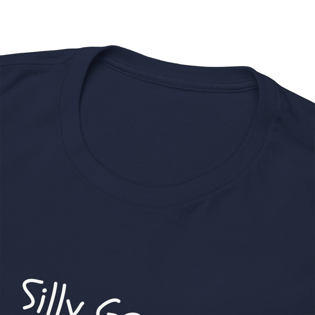Silly Goose Minimalist Black Tee — Small Chest Text Graphic T-Shirt