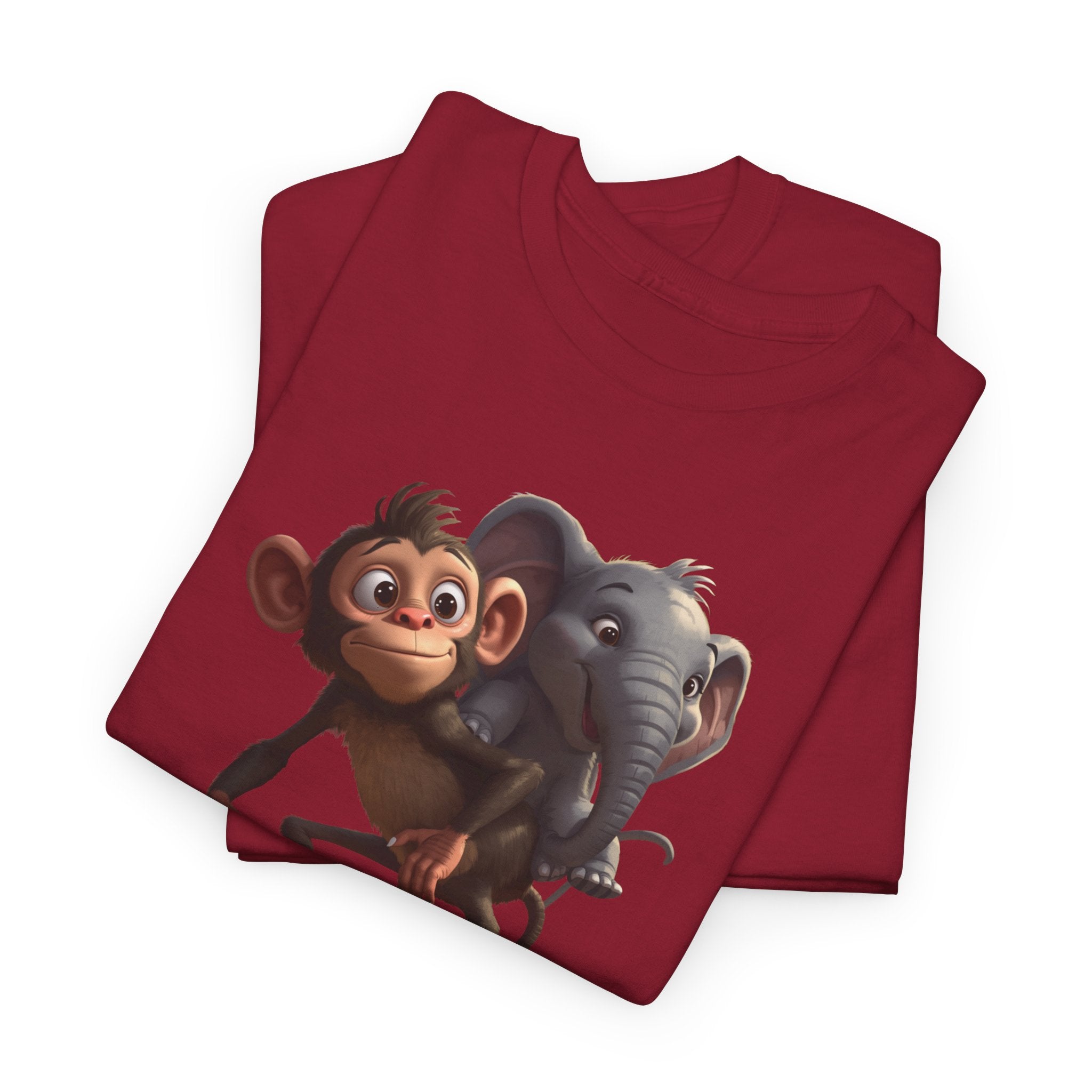 Monkey and Elephant 'Fair' Graphic Tee — Cute Animal Friendship T-Shirt