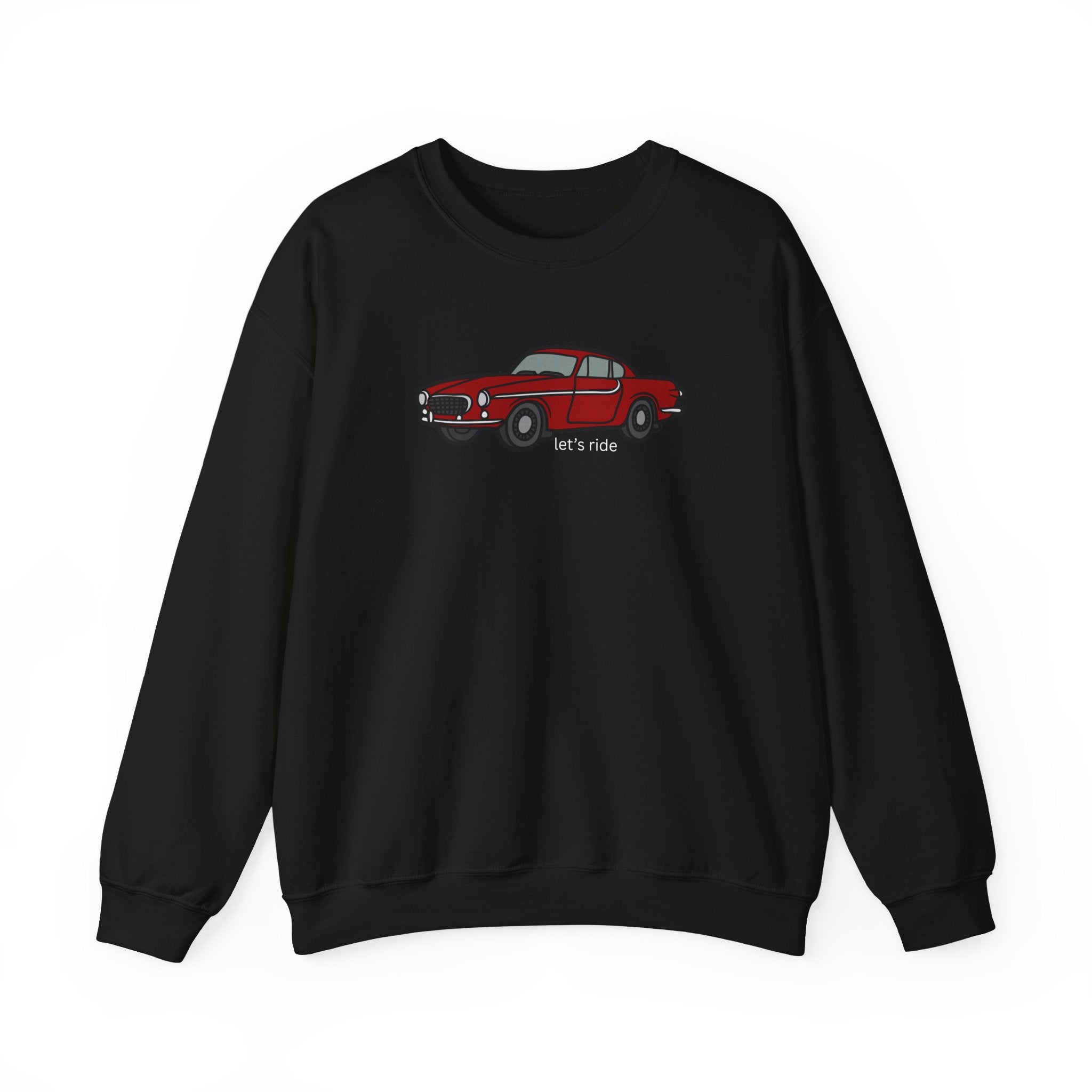 Classic Red Muscle Car Sweatshirt — “let’s ride” Crewneck