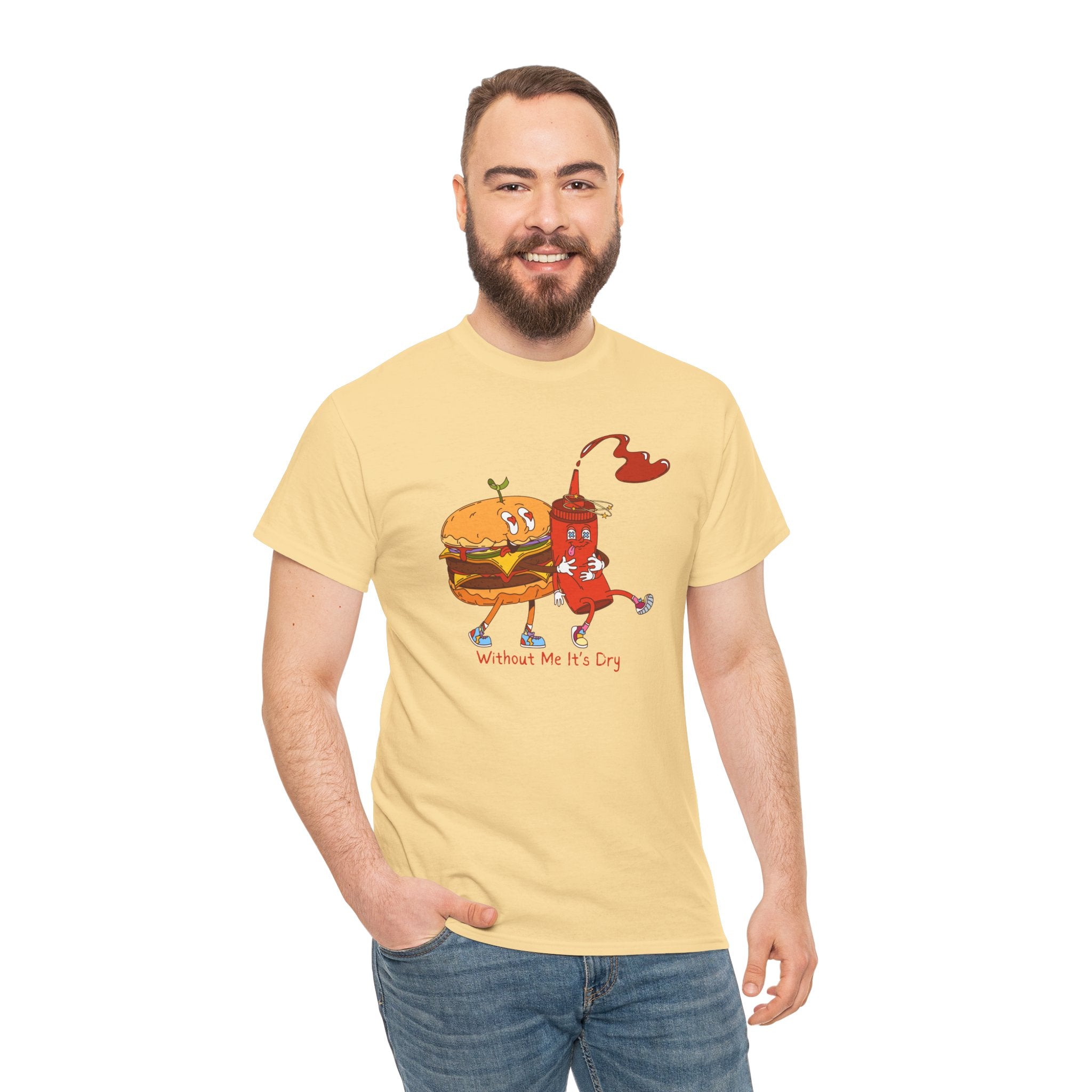 Ketchup & Burger Besties Tee — "Without Me, He’s Dry" Funny Food Couple T-Shirt