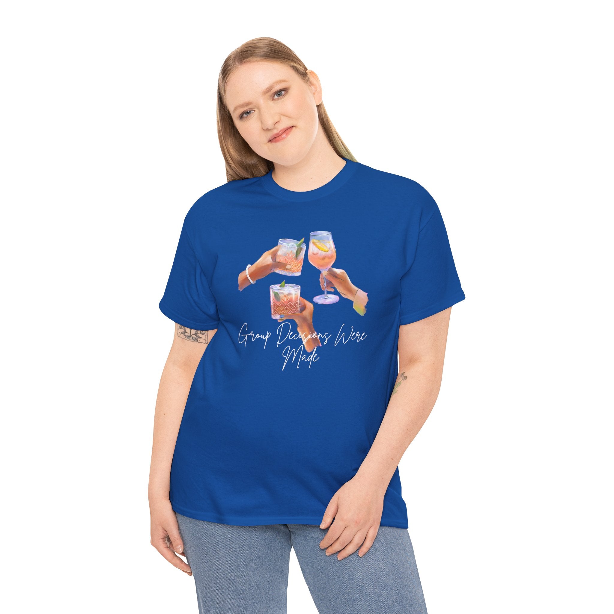 Cheers Wine T-Shirt — "Good Days Are Here" Toast Graphic Tee