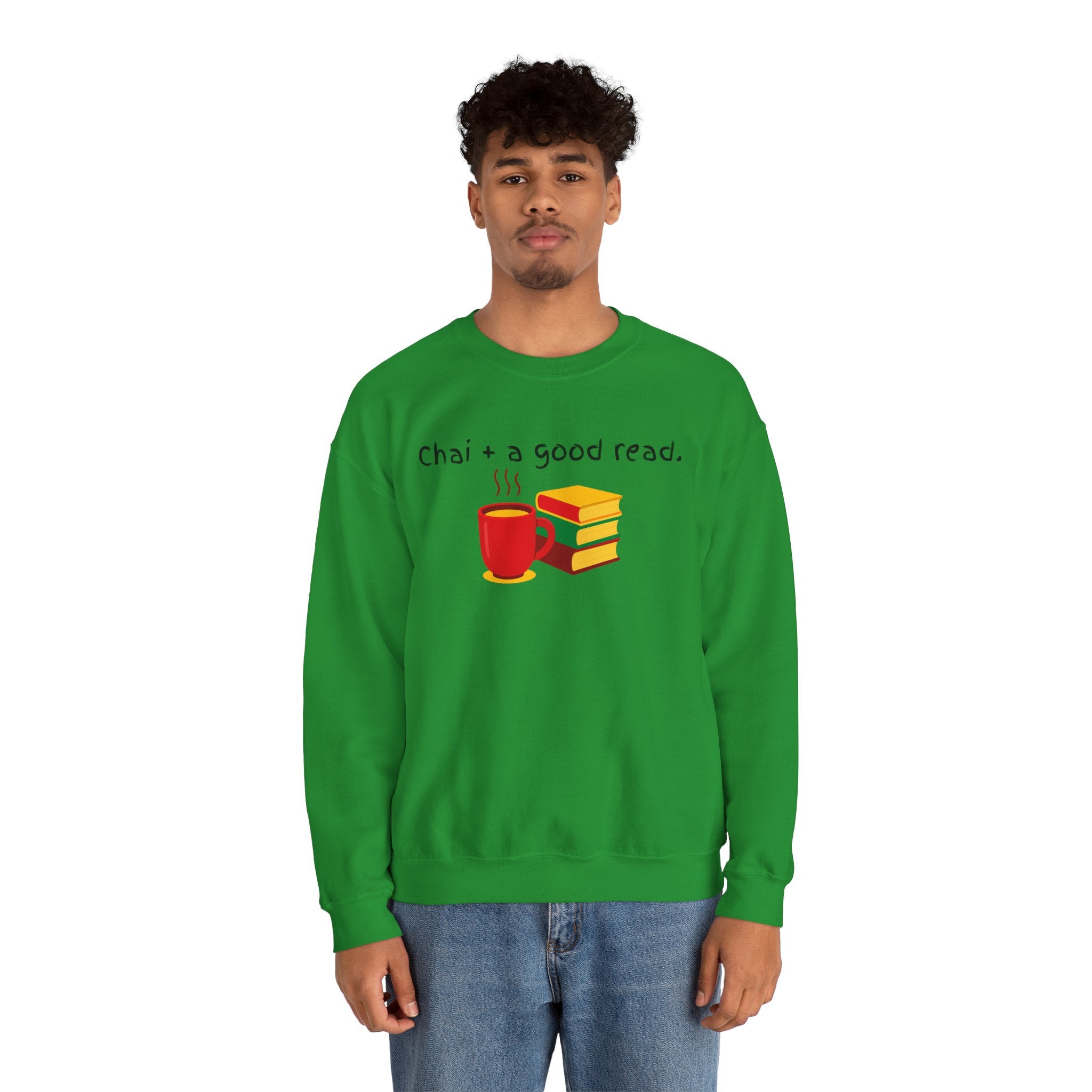 Cozy Reading Sweatshirt — "Chai + a Good Read" Crewneck