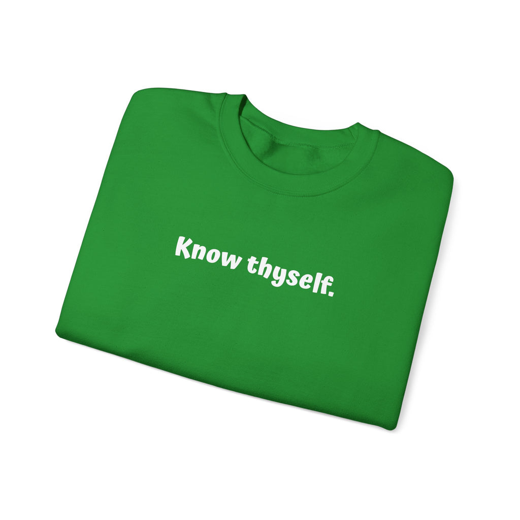 Know Thyself Crewneck Sweatshirt — Minimalist Inspirational Sweatshirt