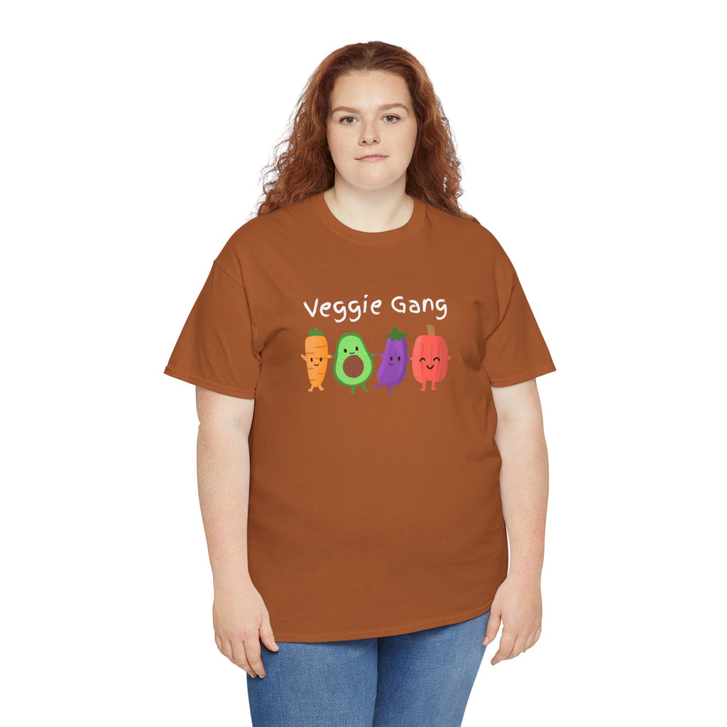 Veggie Gang T-Shirt – Cute Cartoon Avocado, Carrot, Eggplant & Pepper Tee