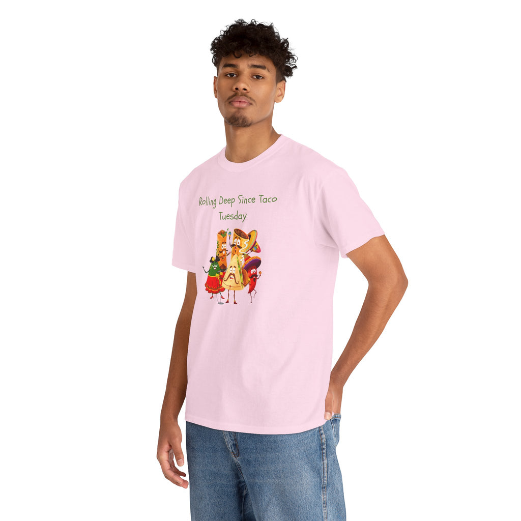 Taco Tuesday Graphic Tee — "Rolling Deep Since Taco Tuesday" Funny Mexican Food Shirt