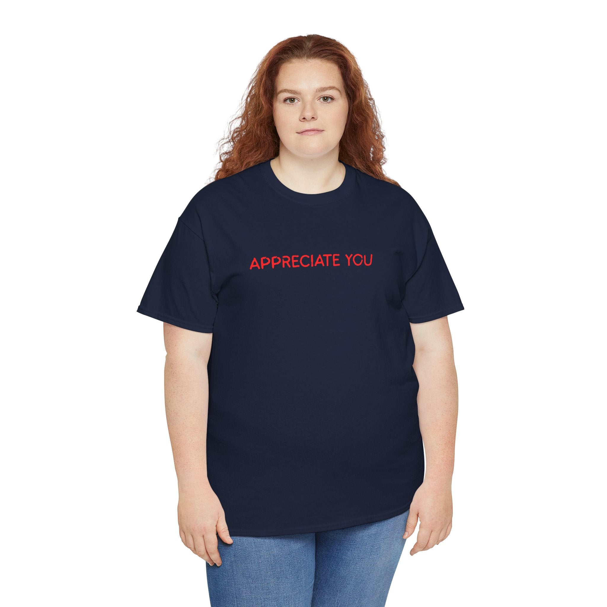 Appreciate You Tee – Minimalist Red Text Graphic T‑Shirt