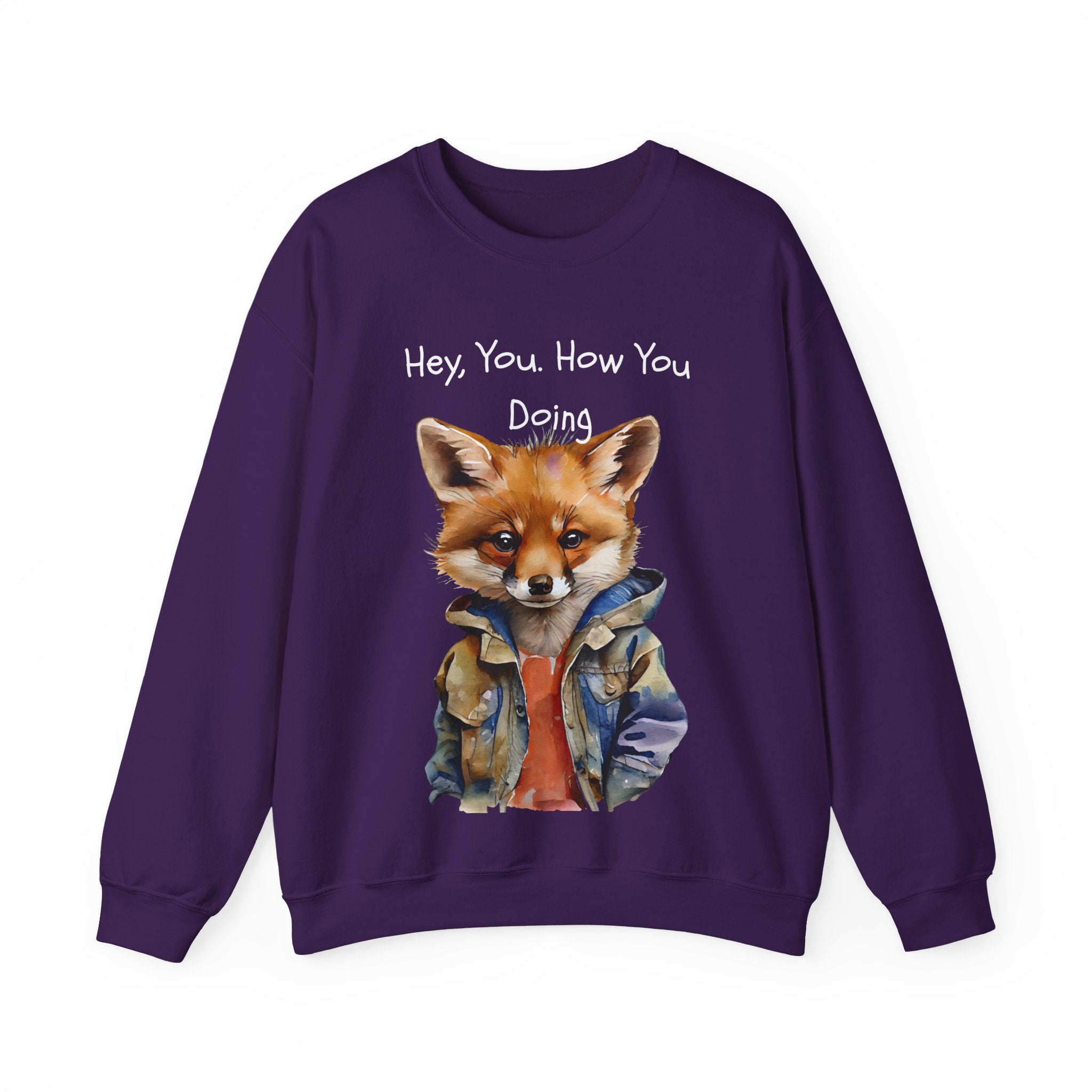 Fox Graphic Crewneck Sweatshirt — "Hey, You. How You Doing" Cozy Pullover