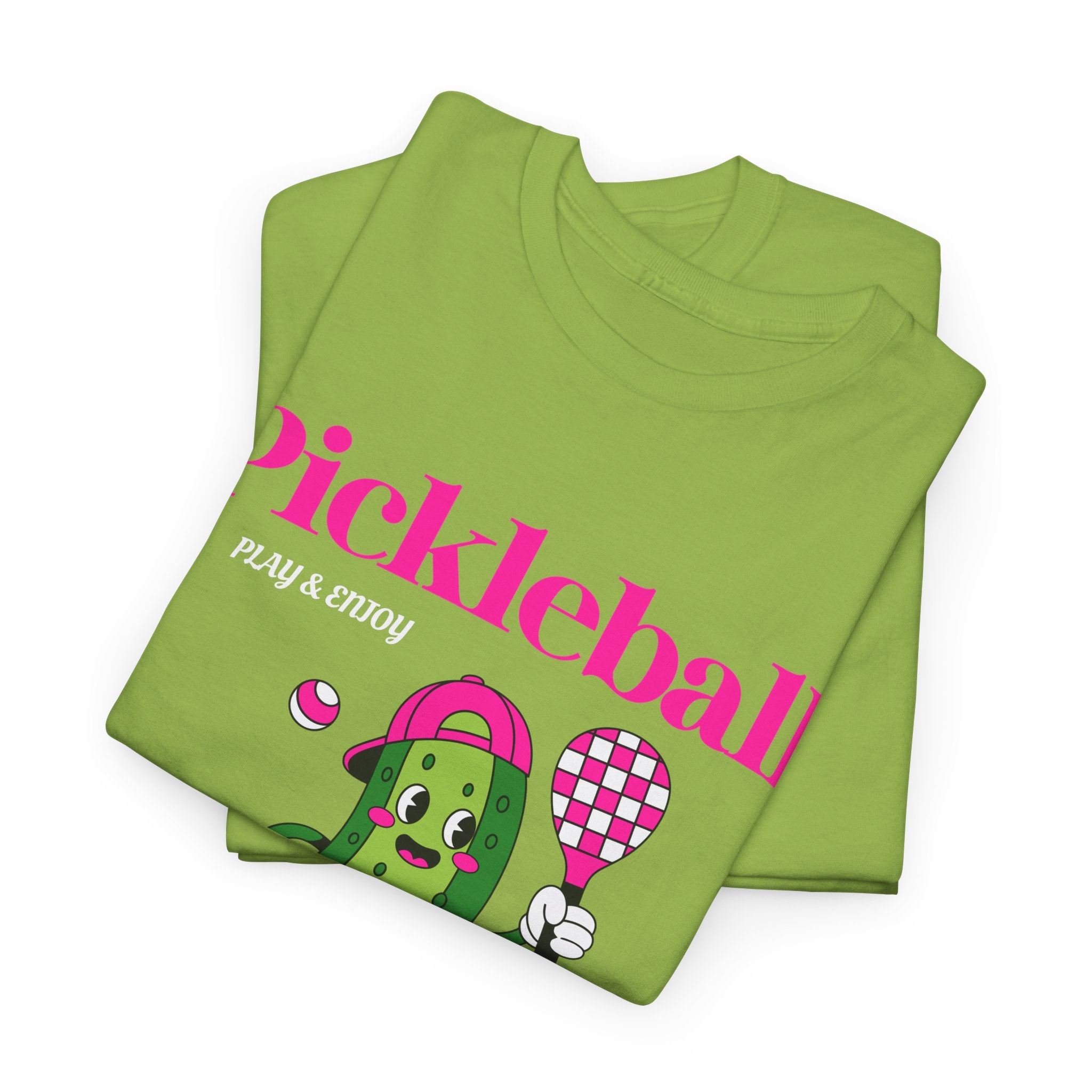 Pickleball Pickle Mascot Tee — Play & Enjoy Graphic T-Shirt