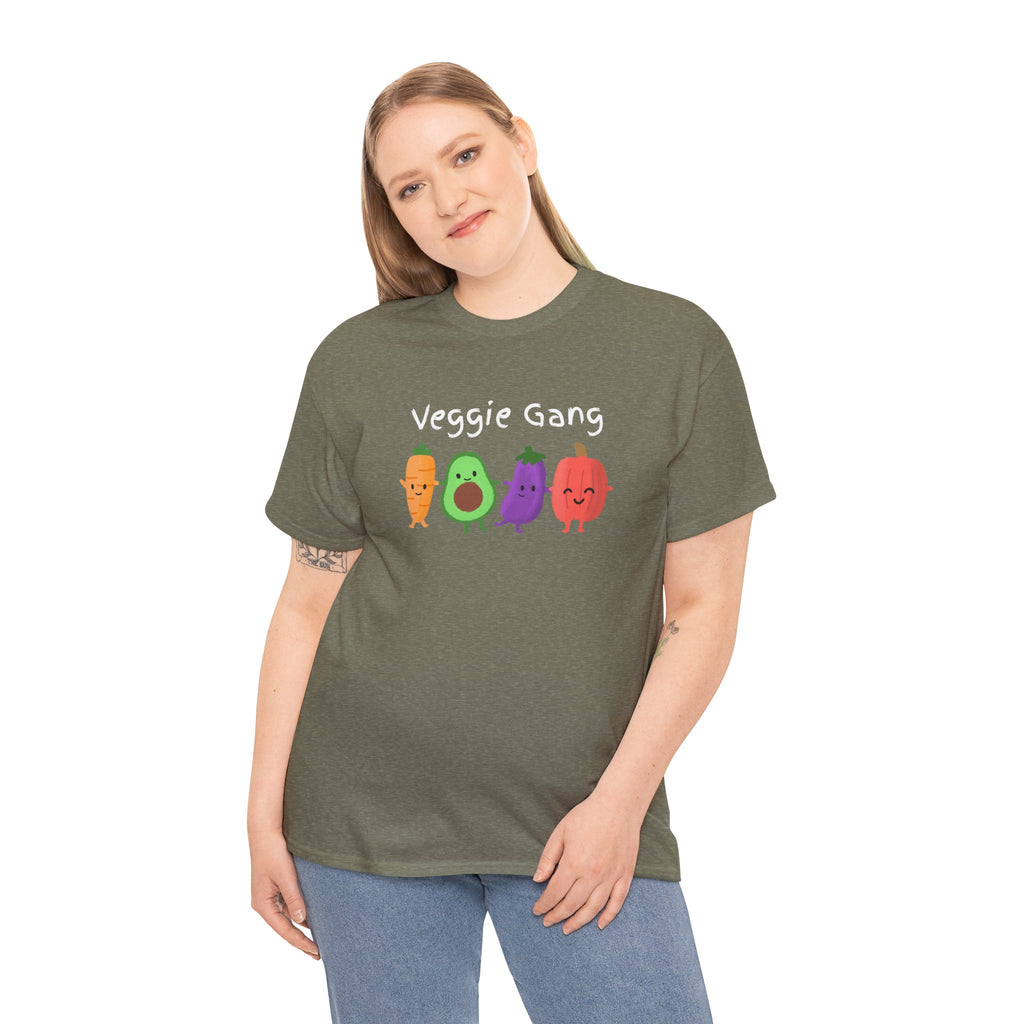 Veggie Gang T-Shirt – Cute Cartoon Avocado, Carrot, Eggplant & Pepper Tee
