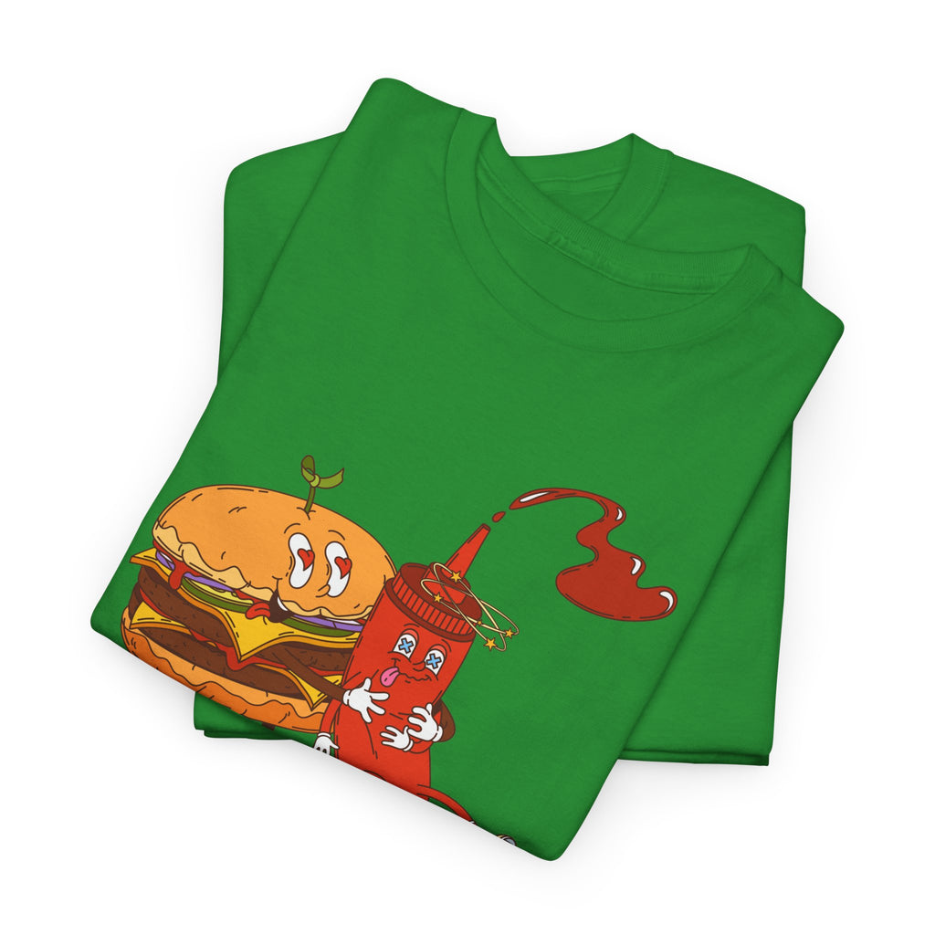 Ketchup & Burger Besties Tee — "Without Me, He’s Dry" Funny Food Couple T-Shirt