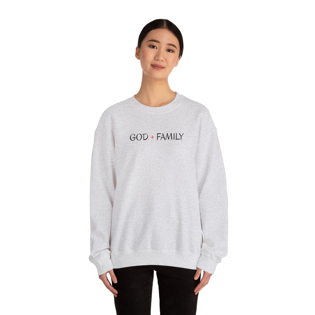 God + Family Crewneck Sweatshirt — Faith-Inspired Family Pullover