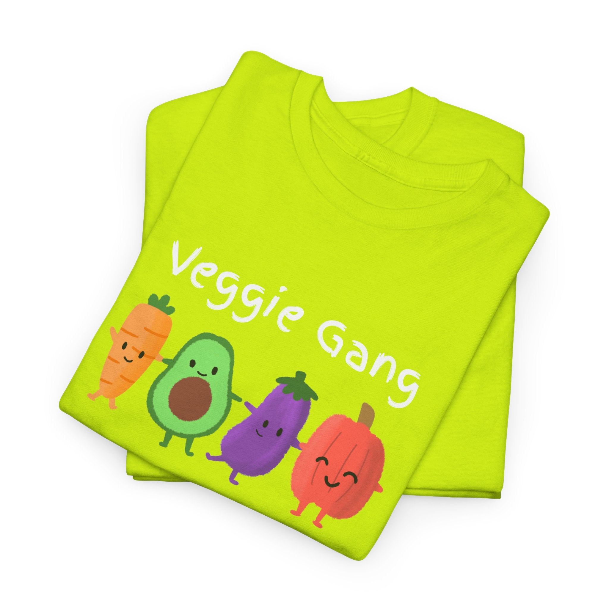 Veggie Gang T-Shirt – Cute Cartoon Avocado, Carrot, Eggplant & Pepper Tee