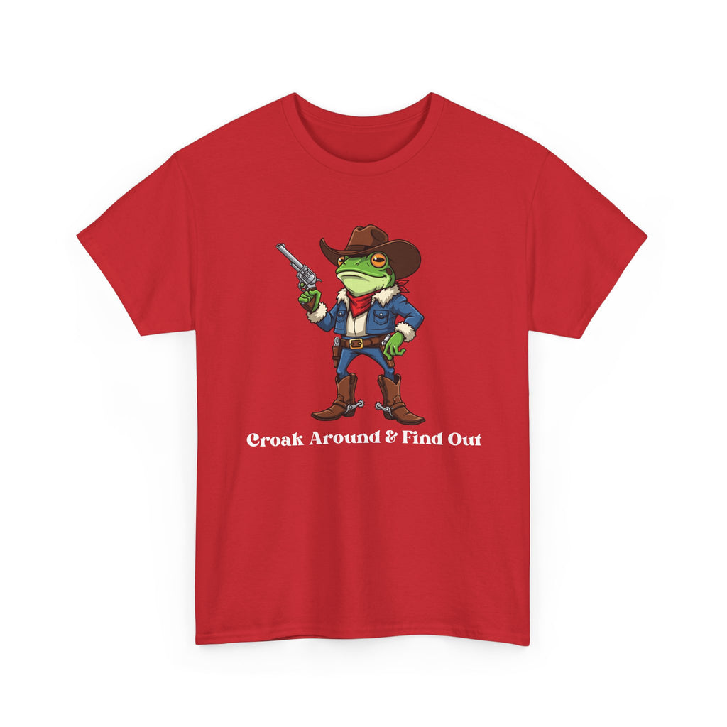 Cowboy Frog T-Shirt - "Croak Around & Find Out" Funny Western Graphic Tee