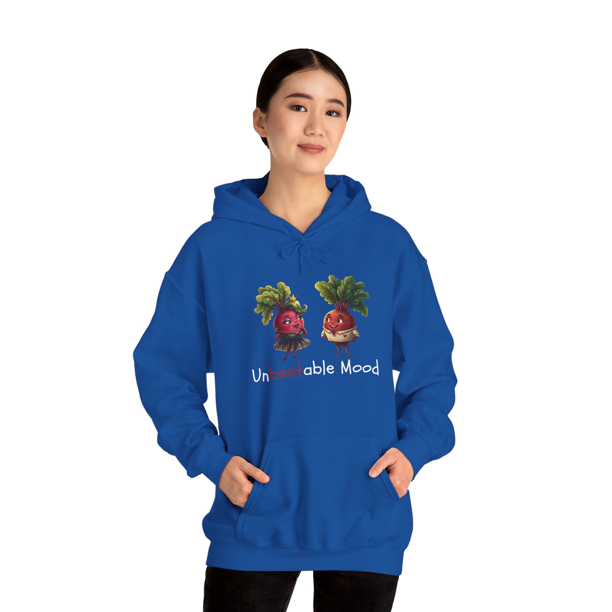 Radish 'Unbeetable Mood' Hoodie – Cute Veggie Couple Graphic Sweatshirt