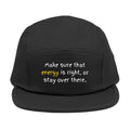Embroidered 5-Panel Cap — "Make sure that energy is right" Casual Tan Hat
