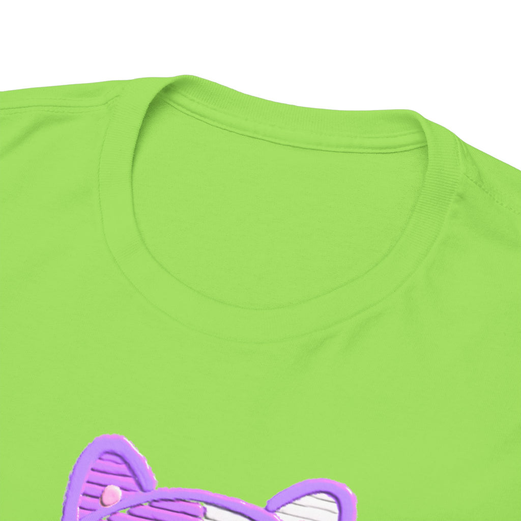 Cute Purple Cat “Hi” T-Shirt — Kawaii Kitten Graphic Tee