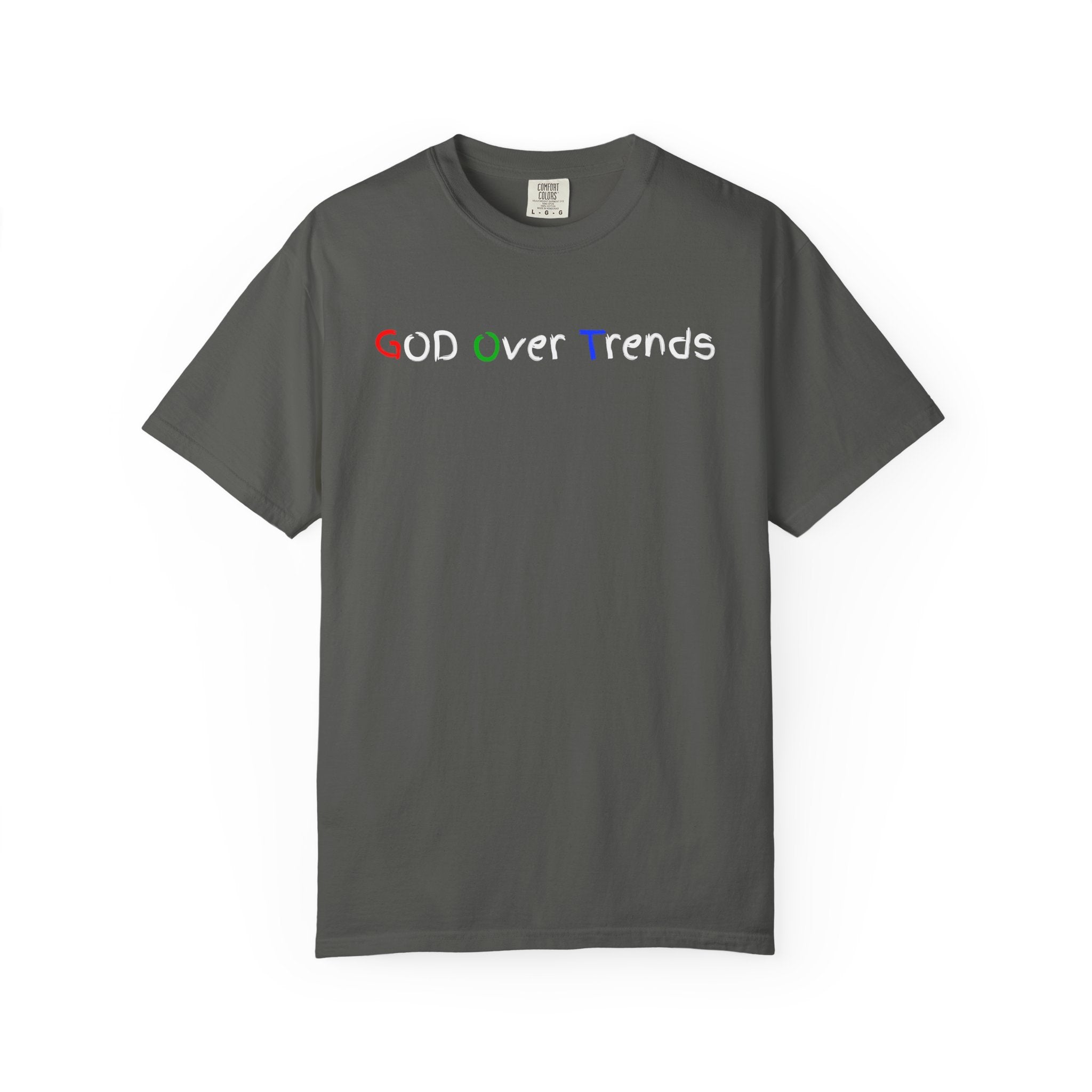God Over Trends Tee — Retro Colorful Graphic T‑Shirt