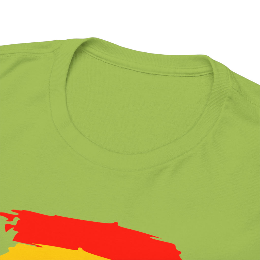 Juneteenth Graphic Tee — Rasta Flag Brushstroke Design