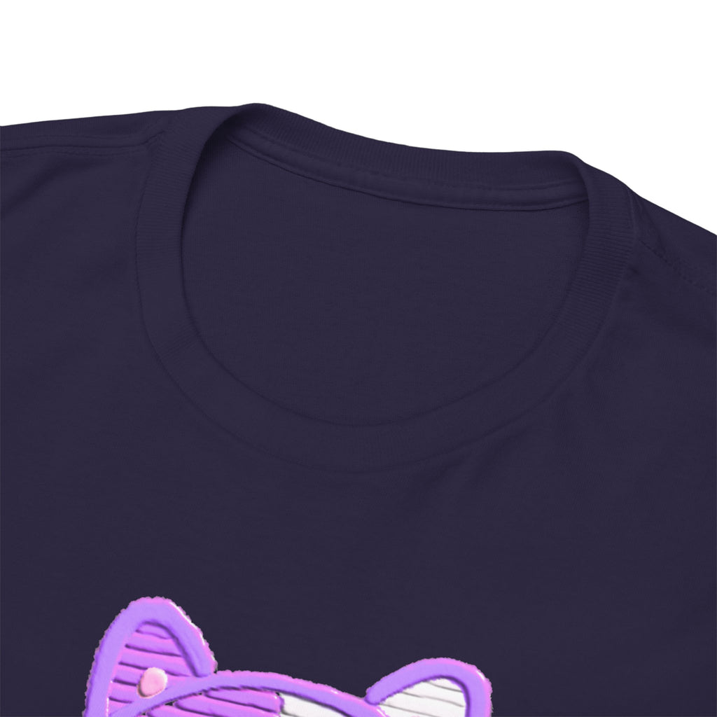 Cute Purple Cat “Hi” T-Shirt — Kawaii Kitten Graphic Tee