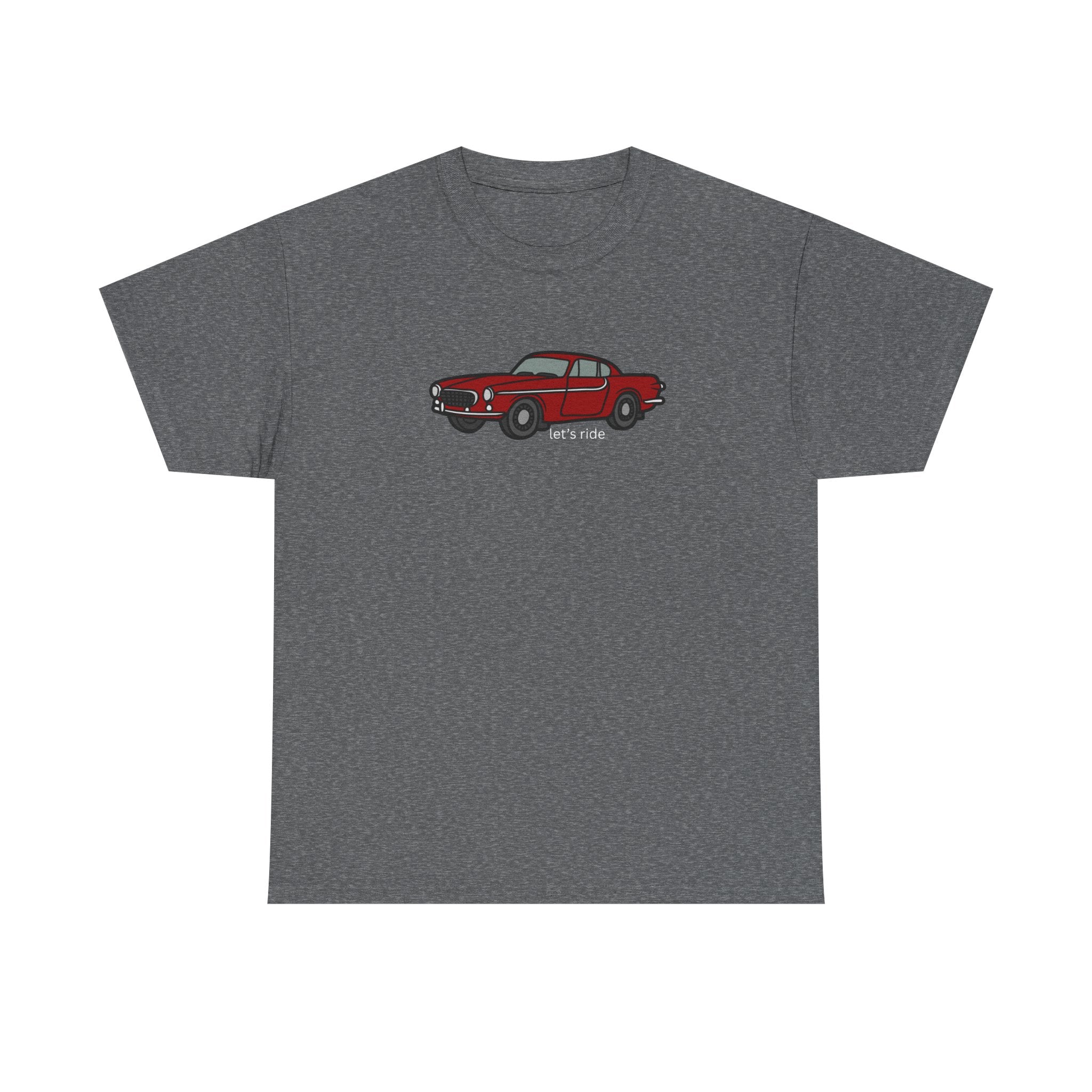 Classic Red Mustang Tee — "let's ride" Vintage Car T-Shirt