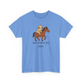 Sloth on Horse Tee — "Work Smarter, Not Faster" Cute Casual Graphic T-Shirt