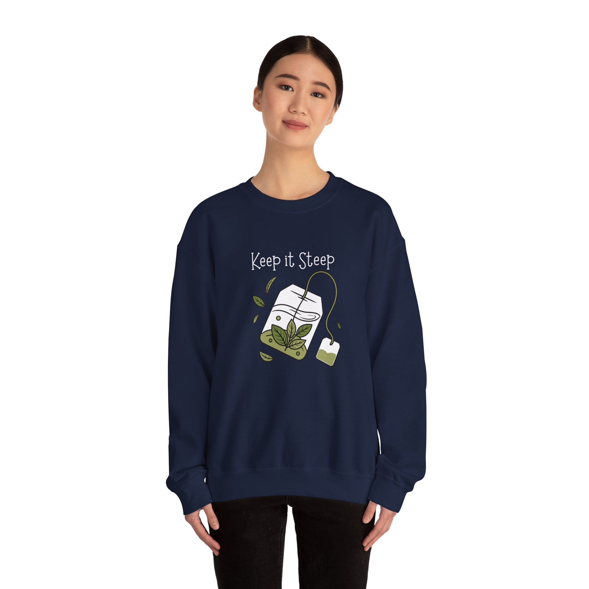 Crewneck Sweatshirt — Herbal Tea Bag Illustration | Cozy Botanical Gift