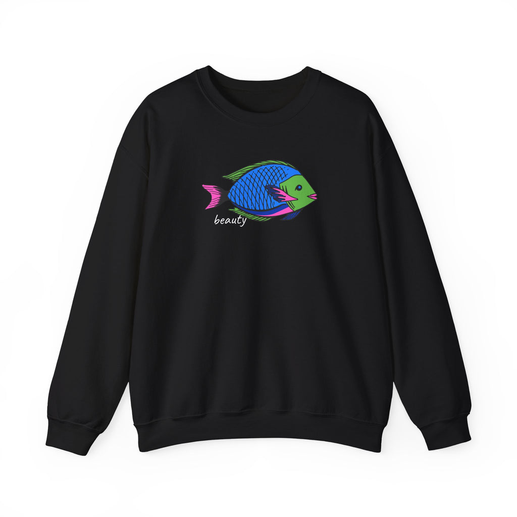 Fish Graphic Sweatshirt — Neon Tropical Fish 'beauty' Crewneck
