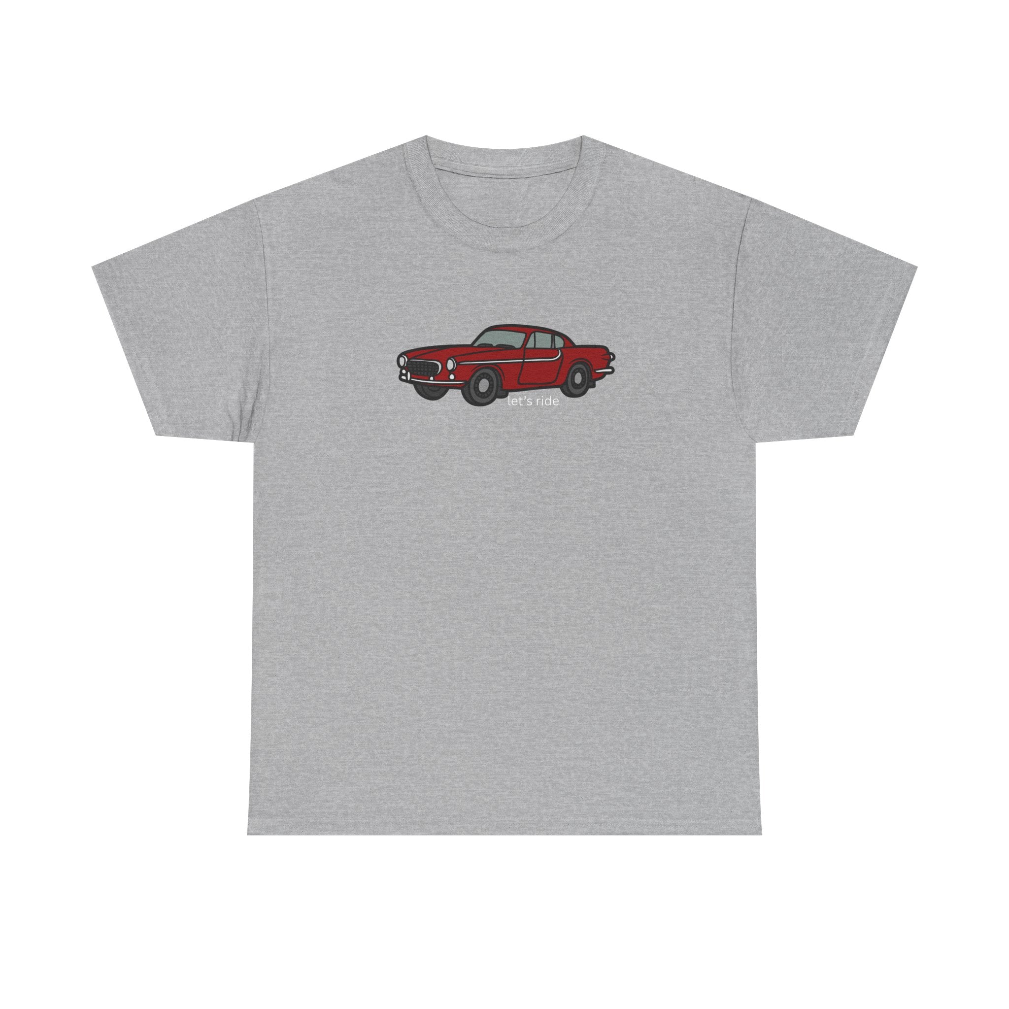 Classic Red Mustang Tee — "let's ride" Vintage Car T-Shirt