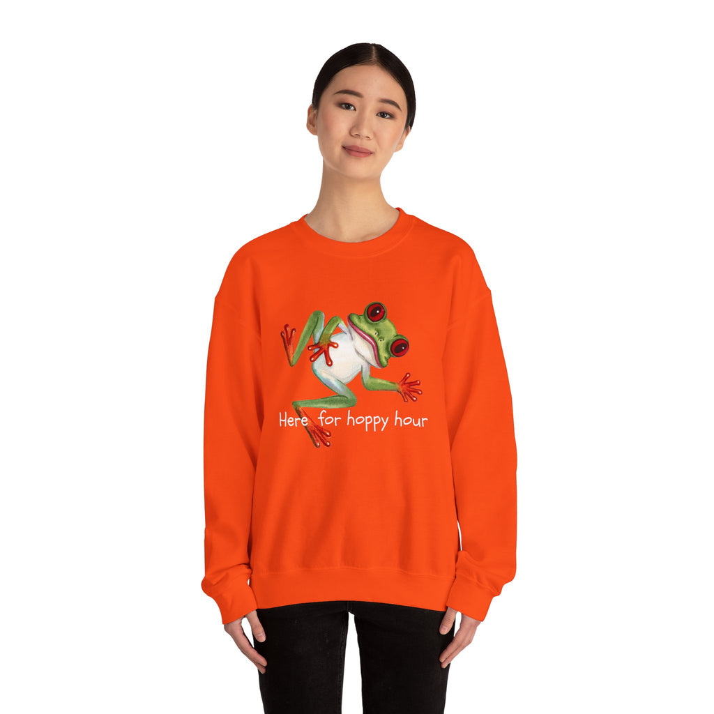 Frog 'Here for Hoppy Hour' Crewneck Sweatshirt
