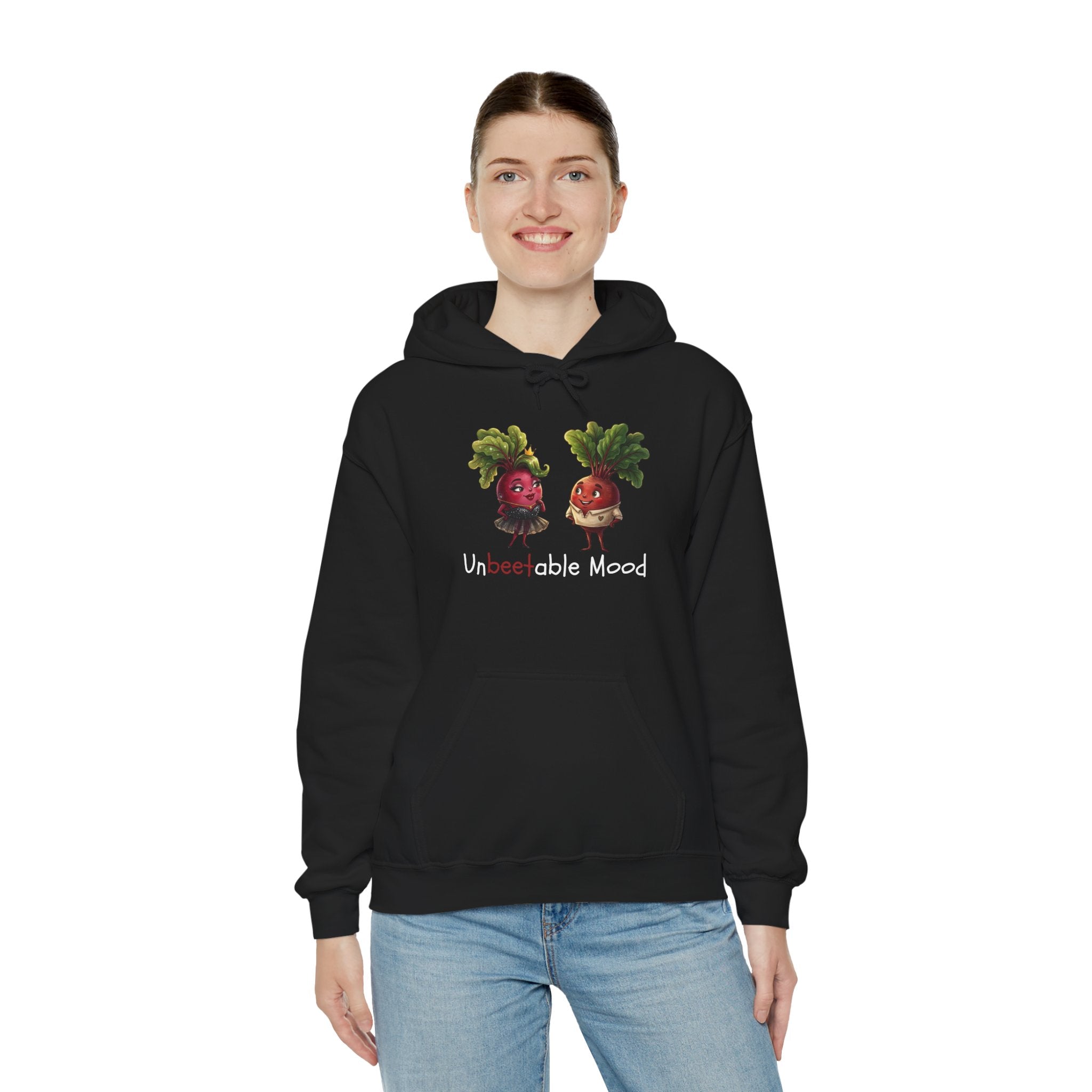 Radish 'Unbeetable Mood' Hoodie – Cute Veggie Couple Graphic Sweatshirt