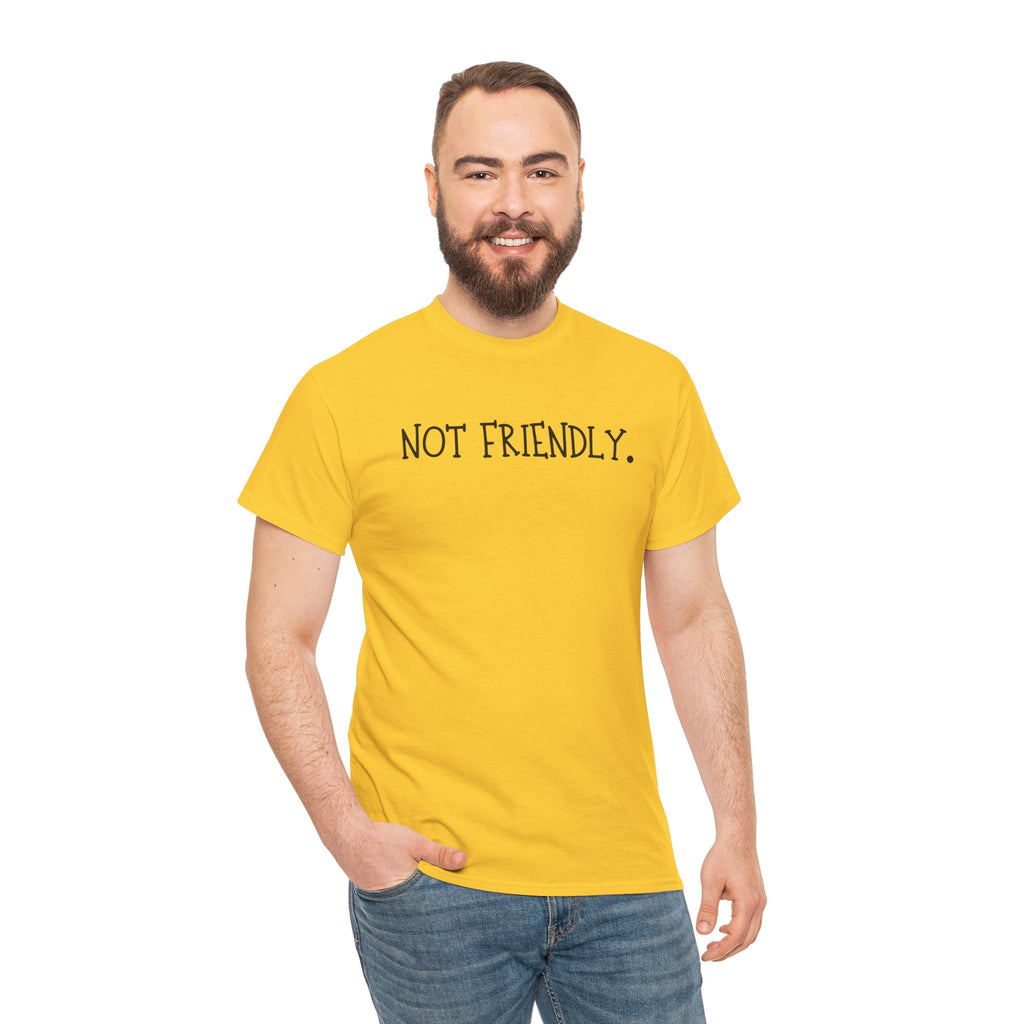 T-Shirt — "Not Friendly." Minimalist Statement Tee