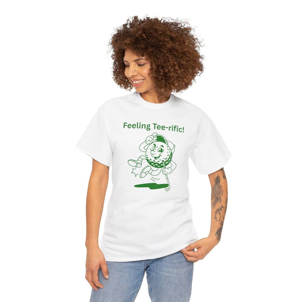 Golf Tee T-Shirt — "Feeling Tee-rific!" Vintage Golf Character Shirt
