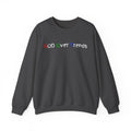 Crewneck Sweatshirt — "GOD over Trends" Colorful Faith Graphic