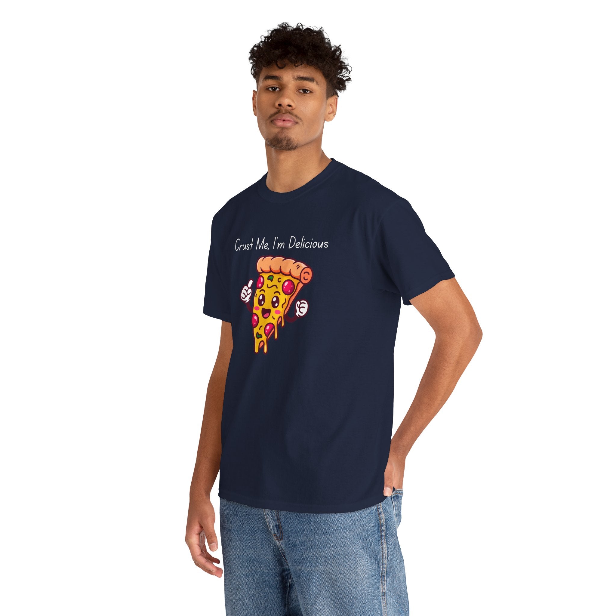 Pizza Slice Tee — "Crust Me, I'm Delicious" Funny Pizza Graphic Shirt