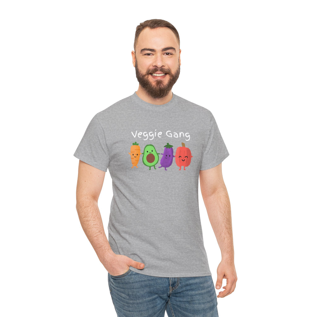 Veggie Gang T-Shirt – Cute Cartoon Avocado, Carrot, Eggplant & Pepper Tee