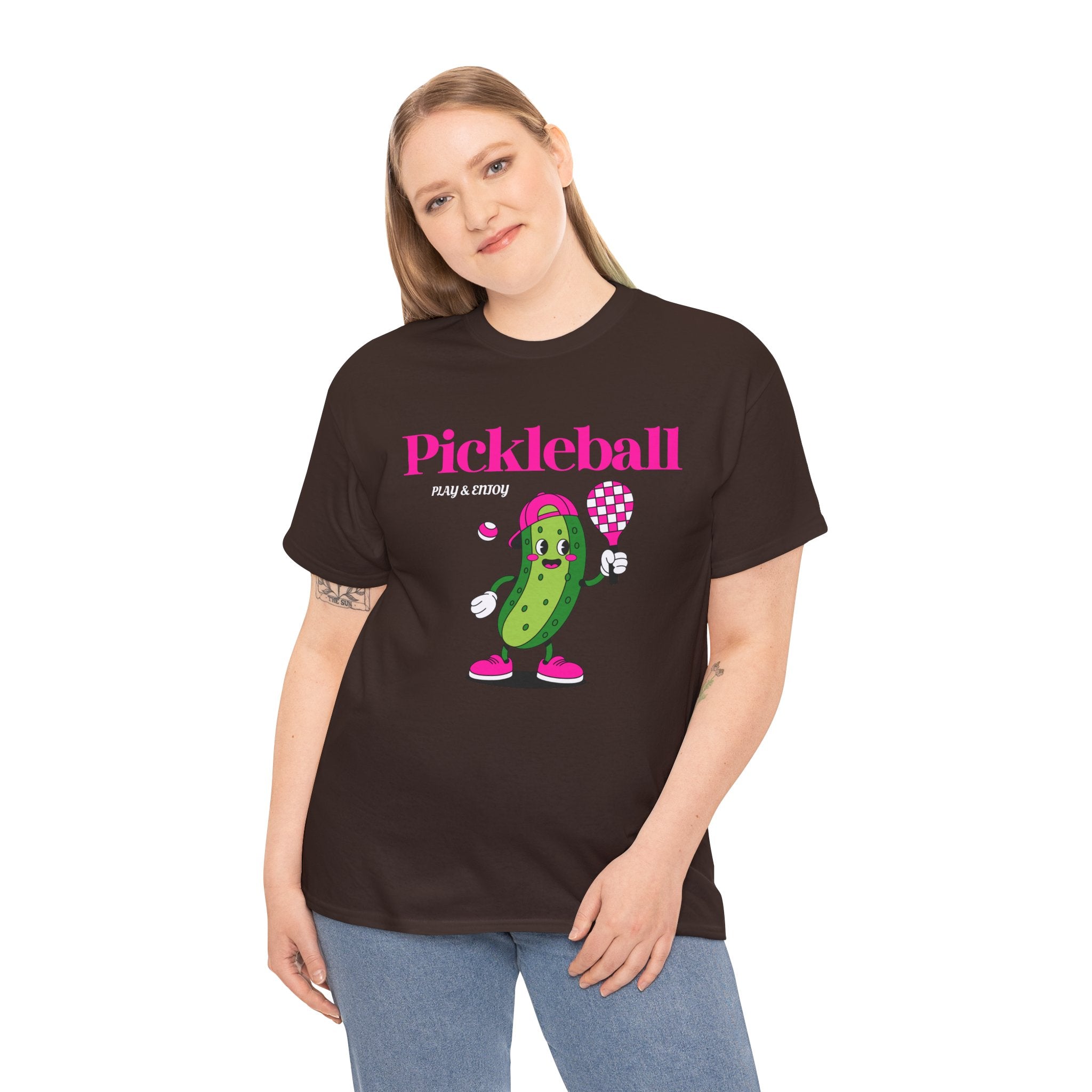 Pickleball Pickle Mascot Tee — Play & Enjoy Graphic T-Shirt