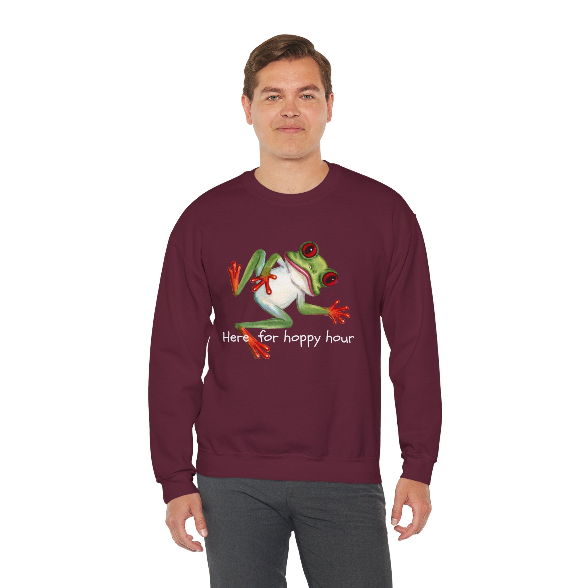 Frog 'Here for Hoppy Hour' Crewneck Sweatshirt