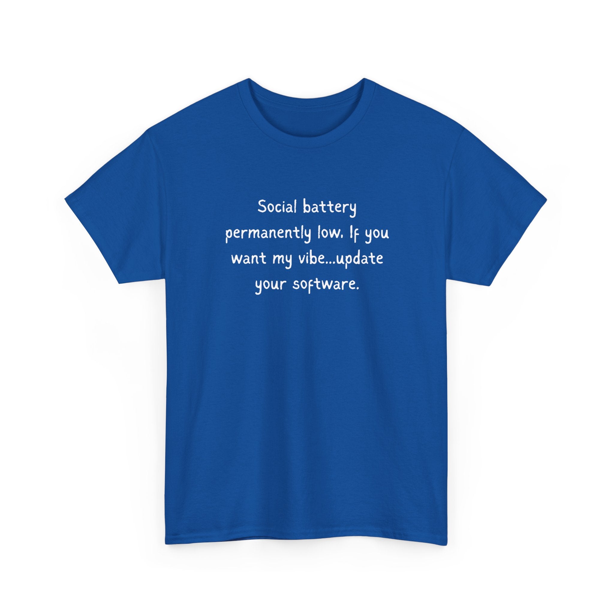 Social Battery Permanently Low Tee — Introvert Humor Cotton T-Shirt