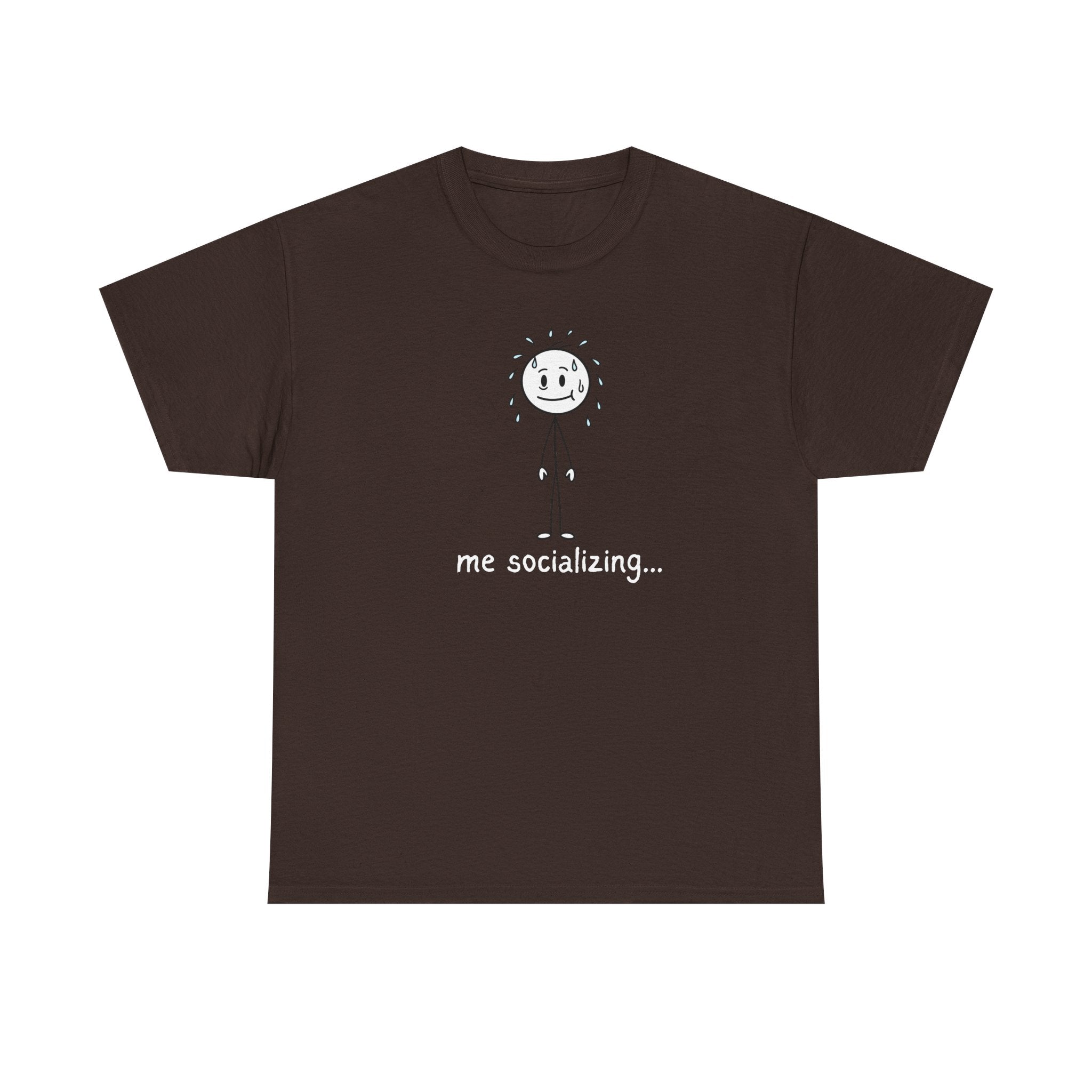 Me Socializing T-Shirt — Funny Introvert Stick Figure Tee