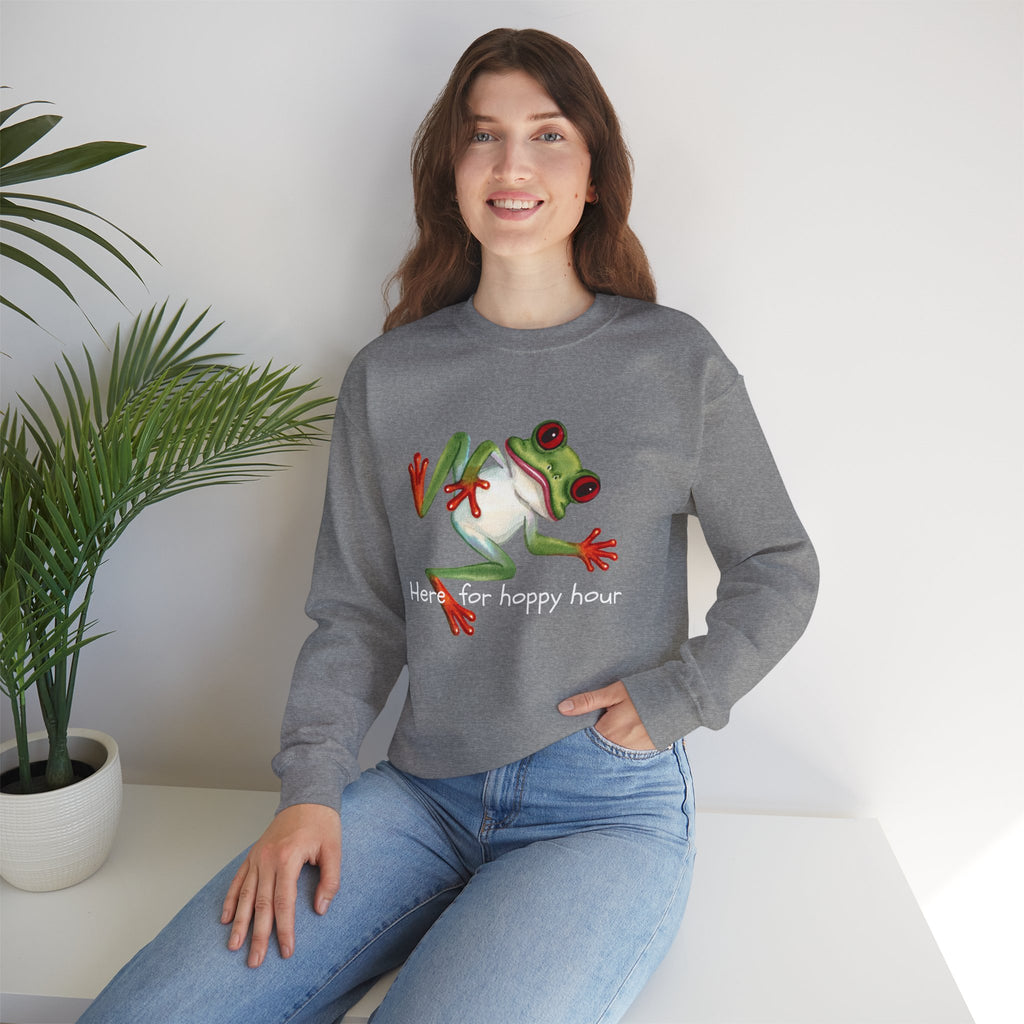 Frog 'Here for Hoppy Hour' Crewneck Sweatshirt