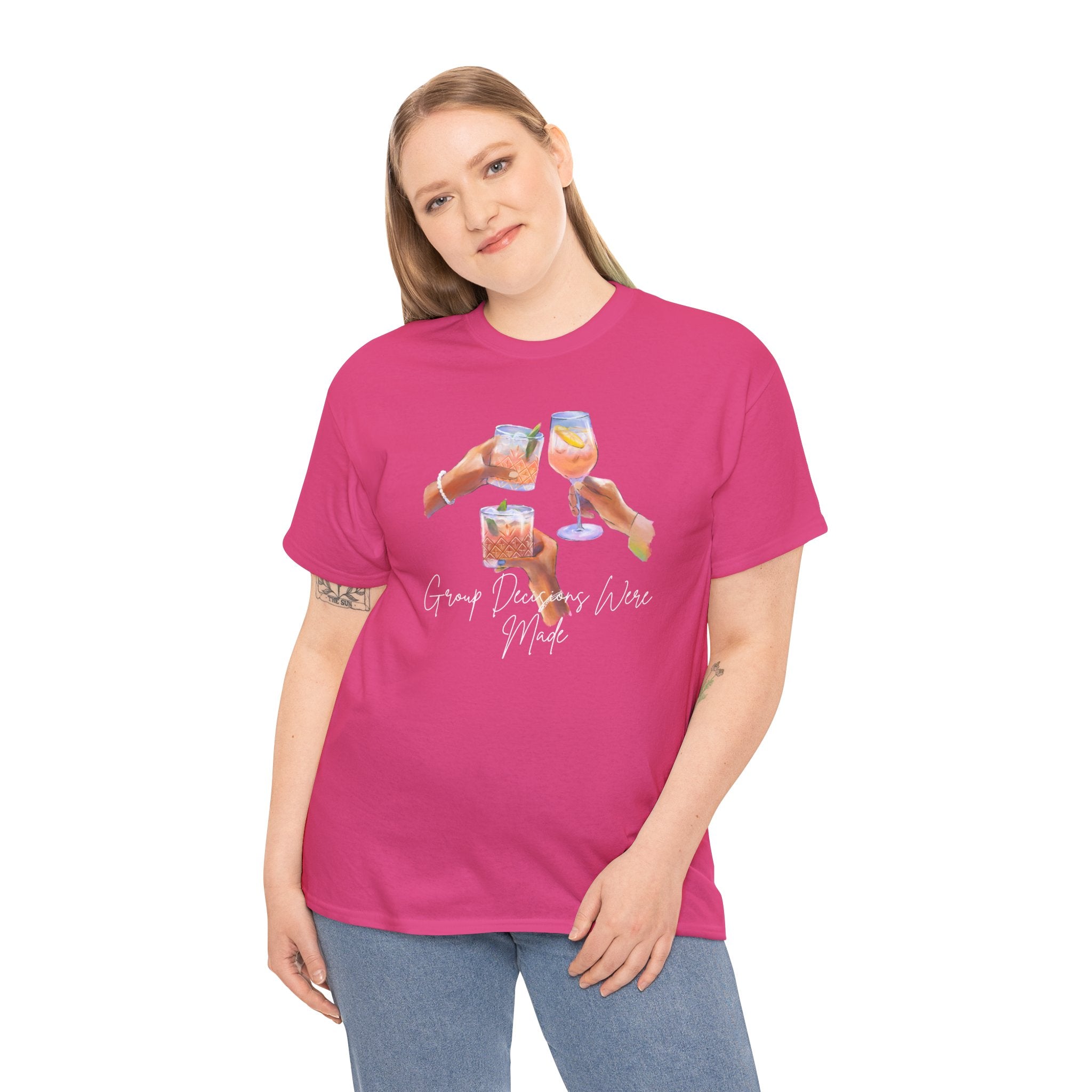 Cheers Wine T-Shirt — "Good Days Are Here" Toast Graphic Tee