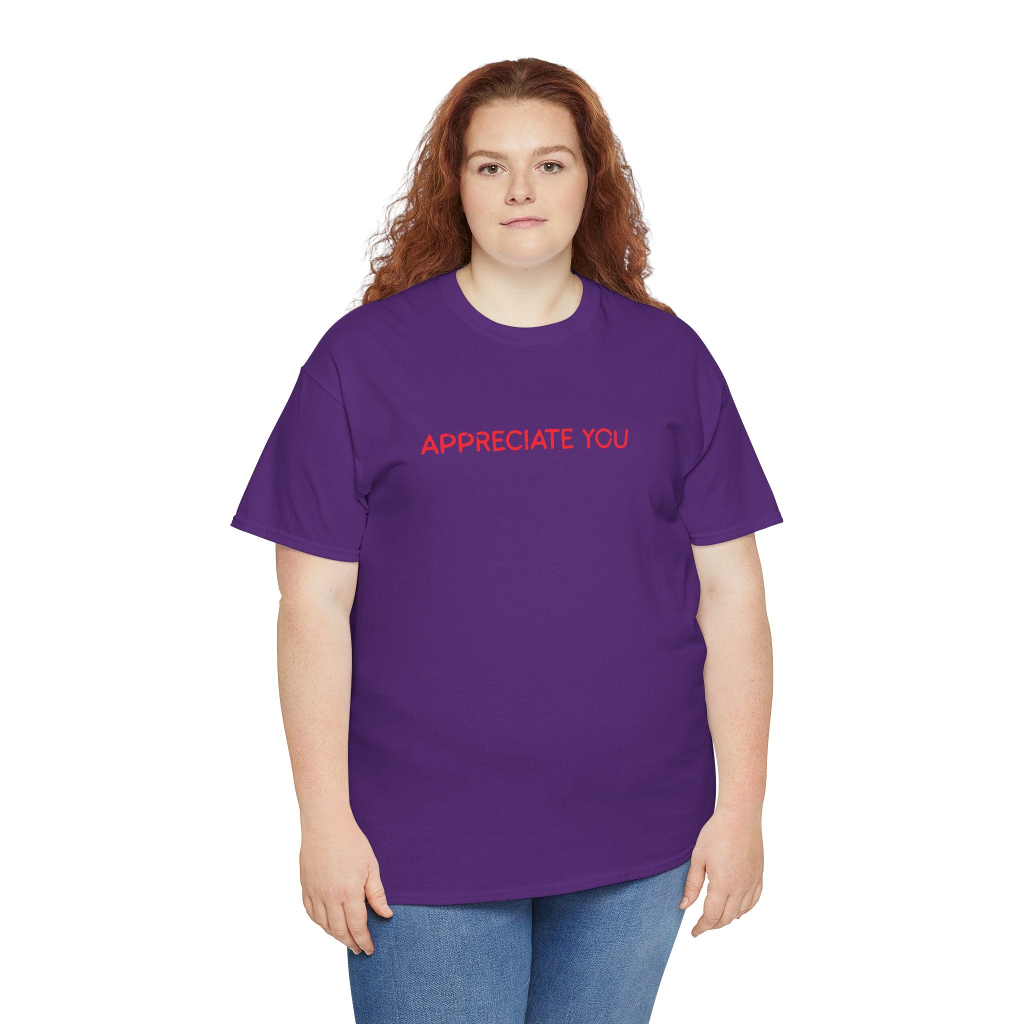 Appreciate You Tee – Minimalist Red Text Graphic T‑Shirt