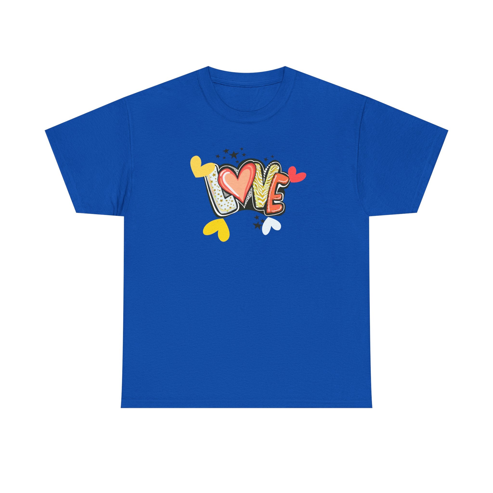 Love Heart Graphic Tee — Retro Doodle "LOVE" Design
